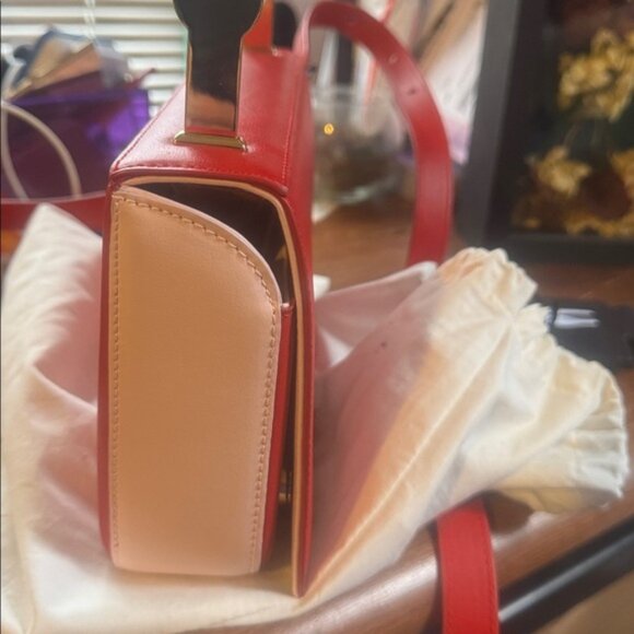 Aevha London leather shoulder bag red - Picture 8 of 11